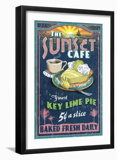 Key Lime Pie - Vintage Sign-Lantern Press-Framed Art Print