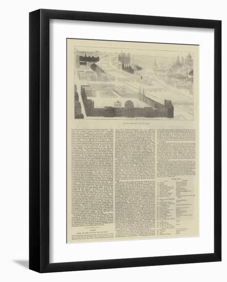 Key to Bird's Eye View of Paris-null-Framed Giclee Print