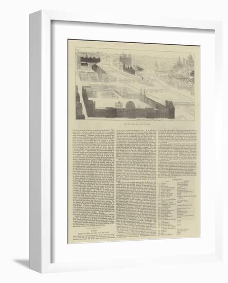 Key to Bird's Eye View of Paris-null-Framed Giclee Print