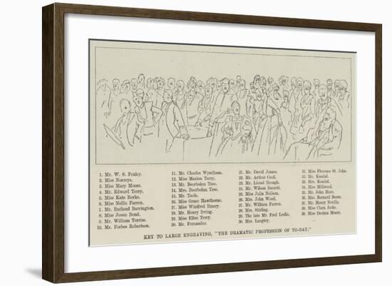 Key to Large, The Dramatic Profession of To-Day-null-Framed Giclee Print