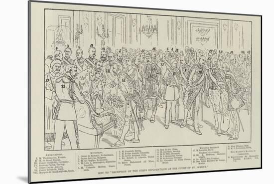 Key to Reception of the Corps Diplomatique at the Court of St James'S-null-Mounted Giclee Print