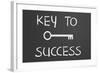 Key To Success Written On A Chalkboard-IJdema-Framed Art Print