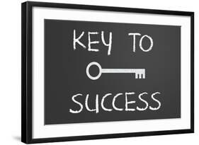 Key To Success Written On A Chalkboard-IJdema-Framed Art Print