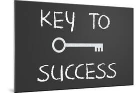 Key To Success Written On A Chalkboard-IJdema-Mounted Art Print