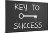 Key To Success Written On A Chalkboard-IJdema-Mounted Art Print