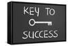 Key To Success Written On A Chalkboard-IJdema-Framed Stretched Canvas