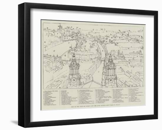 Key to the View of London and the Lord Mayor's Show from St Paul's-null-Framed Giclee Print