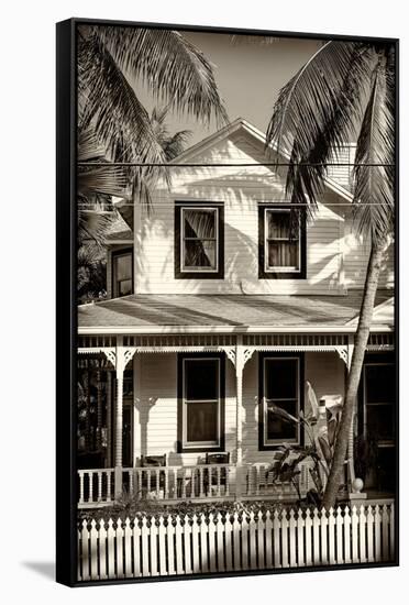 Key West Architecture - Heritage Structures in Old Town Key West - Florida-Philippe Hugonnard-Framed Stretched Canvas