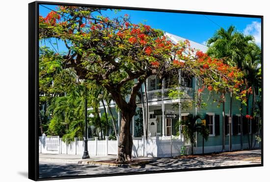 Key West Architecture - Heritage Structures in Old Town Key West - Florida-Philippe Hugonnard-Framed Stretched Canvas