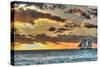 Key West Clipper Sunset I-Robert Goldwitz-Stretched Canvas