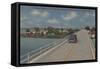 Key West, FL - Highway between Mainland & Keys-Lantern Press-Framed Stretched Canvas