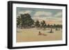 Key West, FL - View of South Beath with Sunbathers-Lantern Press-Framed Art Print