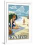 Key West, Florida - Beach Scene-Lantern Press-Framed Art Print