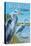 Key West, Florida - Blue Heron-Lantern Press-Stretched Canvas
