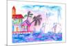 Key West Florida Colorful Pier With Boats-M. Bleichner-Mounted Art Print