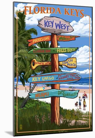 Key West, Florida - Destination Signs-null-Mounted Poster