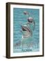 Key West, Florida - Dolphin Trio-Lantern Press-Framed Art Print