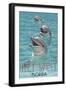 Key West, Florida - Dolphin Trio-Lantern Press-Framed Art Print