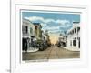 Key West, Florida - Duval Street West Scene-Lantern Press-Framed Art Print