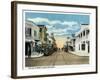 Key West, Florida - Duval Street West Scene-Lantern Press-Framed Art Print