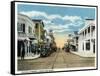 Key West, Florida - Duval Street West Scene-Lantern Press-Framed Stretched Canvas