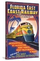 Key West, Florida - East Coast Railway-Lantern Press-Stretched Canvas