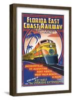 Key West, Florida - East Coast Railway-Lantern Press-Framed Art Print