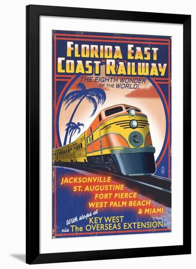 Key West, Florida - East Coast Railway-Lantern Press-Framed Art Print