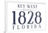 Key West, Florida - Established Date (Blue)-Lantern Press-Framed Art Print