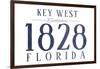 Key West, Florida - Established Date (Blue)-Lantern Press-Framed Art Print