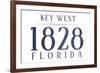 Key West, Florida - Established Date (Blue)-Lantern Press-Framed Art Print