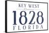 Key West, Florida - Established Date (Blue)-Lantern Press-Framed Stretched Canvas