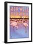 Key West, Florida - Flamingos-Lantern Press-Framed Art Print