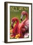 Key West, Florida - Flamingos-Lantern Press-Framed Art Print