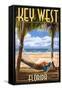 Key West, Florida - Hammock Scene-Lantern Press-Framed Stretched Canvas