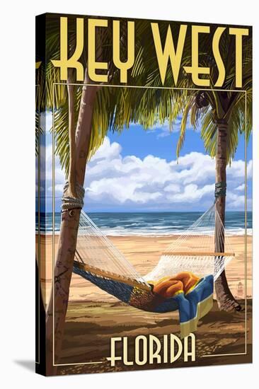 Key West, Florida - Hammock Scene-Lantern Press-Stretched Canvas