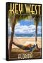 Key West, Florida - Hammock Scene-Lantern Press-Framed Stretched Canvas