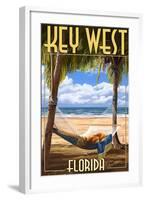 Key West, Florida - Hammock Scene-Lantern Press-Framed Art Print