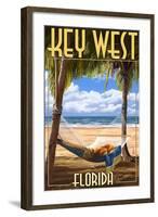 Key West, Florida - Hammock Scene-Lantern Press-Framed Art Print