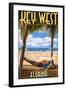 Key West, Florida - Hammock Scene-Lantern Press-Framed Art Print