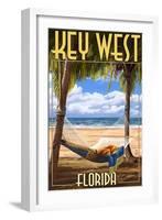 Key West, Florida - Hammock Scene-Lantern Press-Framed Art Print