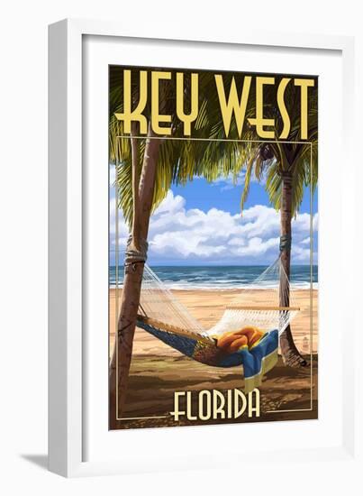 Key West, Florida - Hammock Scene-Lantern Press-Framed Art Print