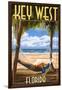 Key West, Florida - Hammock Scene-Lantern Press-Framed Art Print