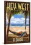 Key West, Florida - Hammock Scene-Lantern Press-Framed Art Print