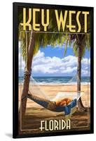 Key West, Florida - Hammock Scene-Lantern Press-Framed Art Print