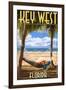 Key West, Florida - Hammock Scene-Lantern Press-Framed Art Print