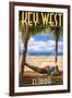 Key West, Florida - Hammock Scene-Lantern Press-Framed Art Print