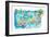 Key West Florida Illustrated Travel Map with Roads and Highlights-M. Bleichner-Framed Premium Giclee Print