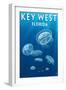 Key West, Florida - Jellyfish-Lantern Press-Framed Art Print