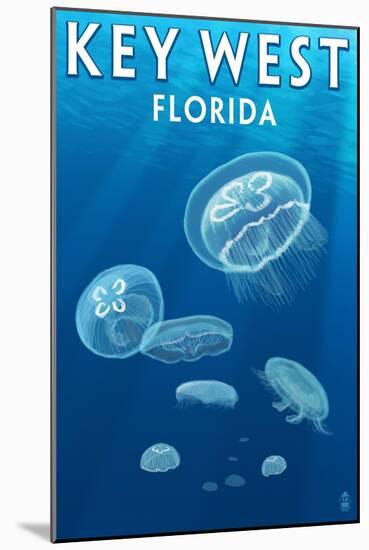 Key West, Florida - Jellyfish-Lantern Press-Mounted Art Print